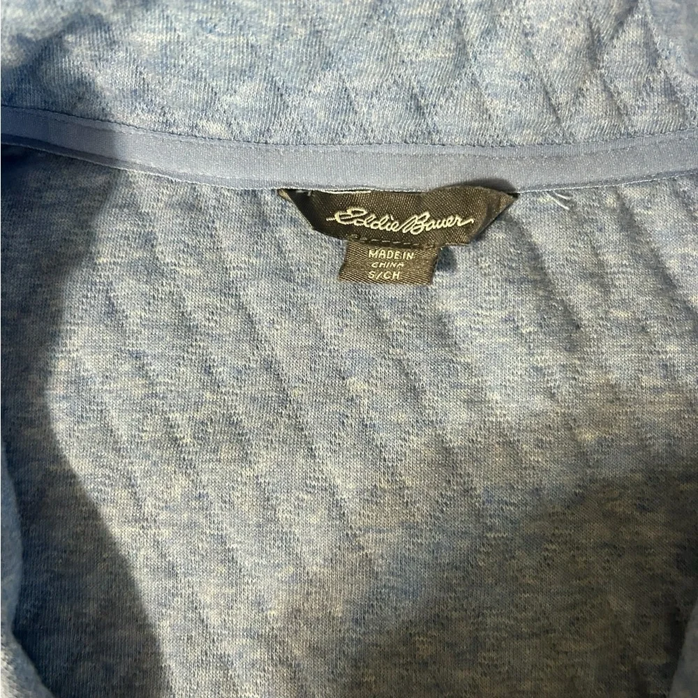 Eddie Bauer Quilted Half-Zip in Blue - Picture 7 of 12